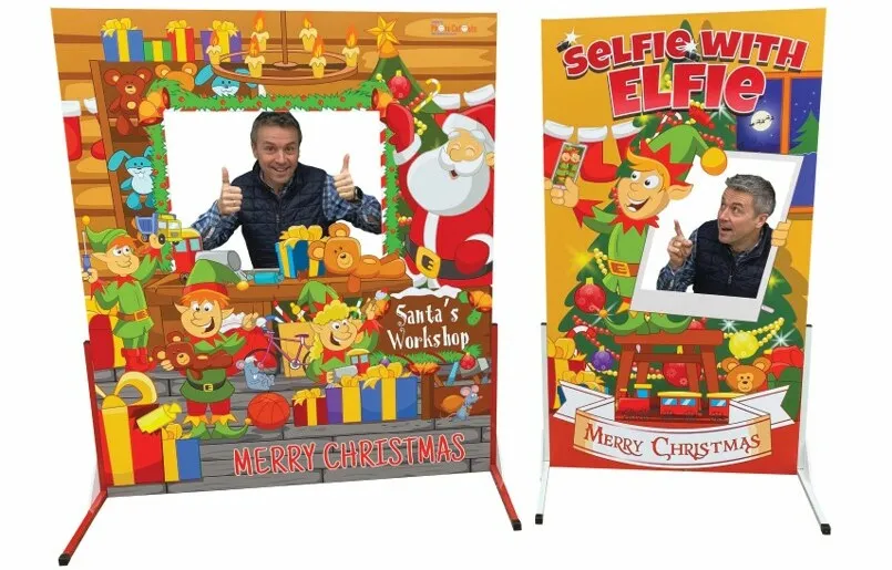 Christmas Santa and Elf photo stand-in boards
