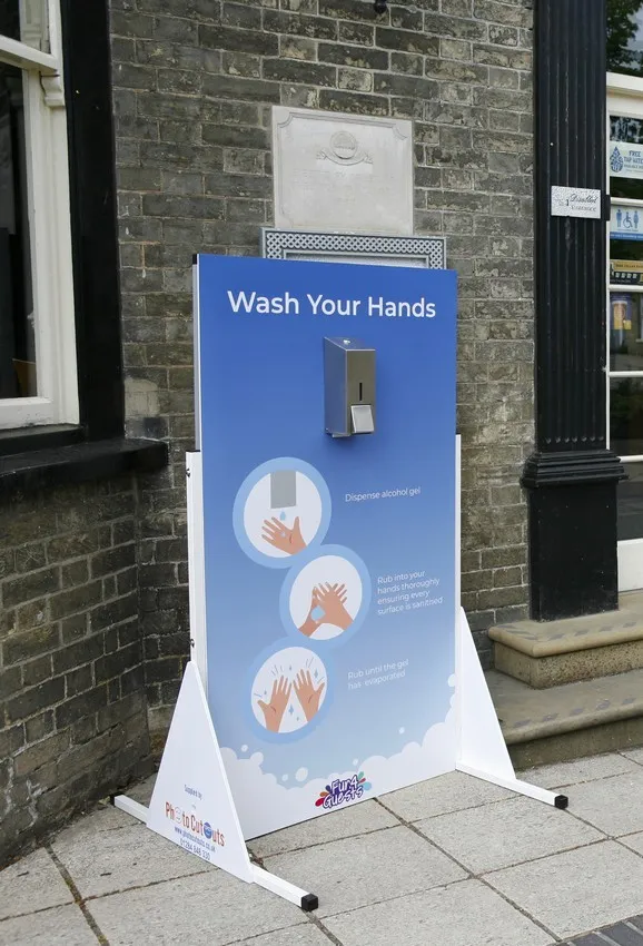 Hand sanitiser boards for hire