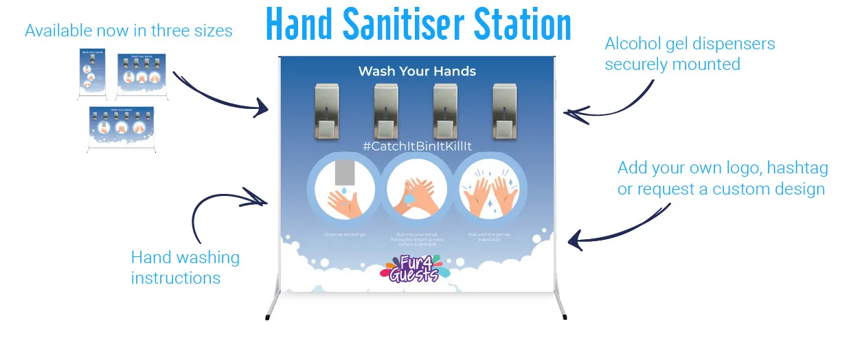 Freestanding hand sanitiser station