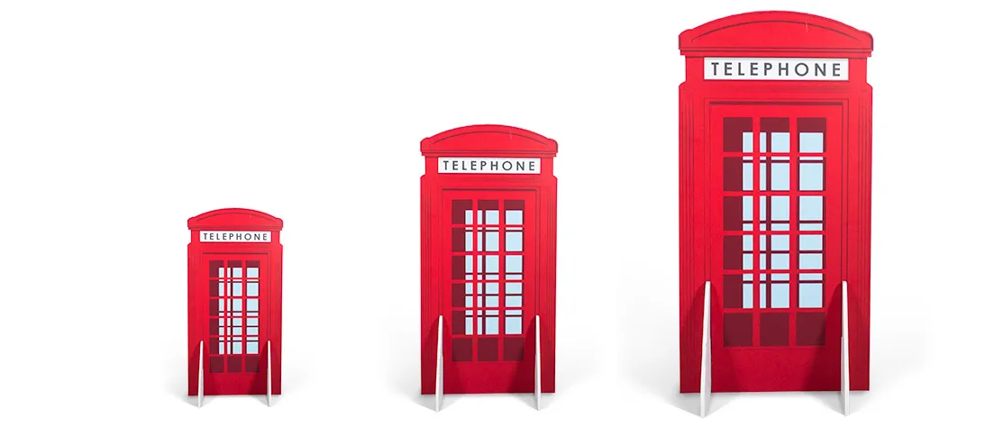 Telephone box promotional cutout board