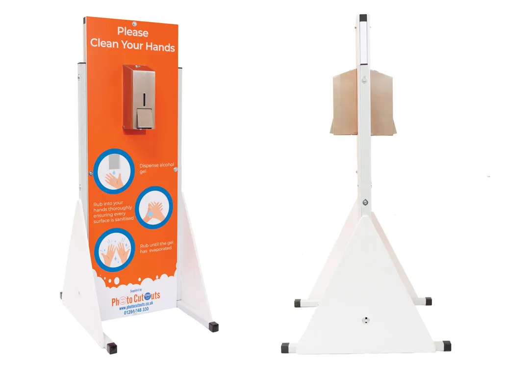 Double sided sanitiser station add-on