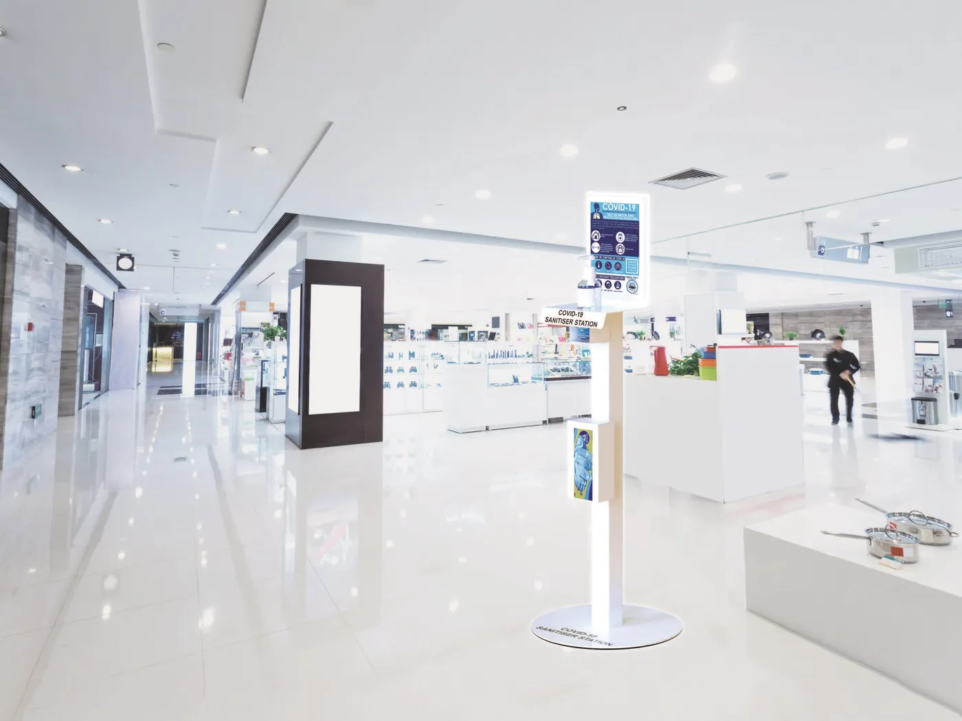 Standard sanitiser station in department stores