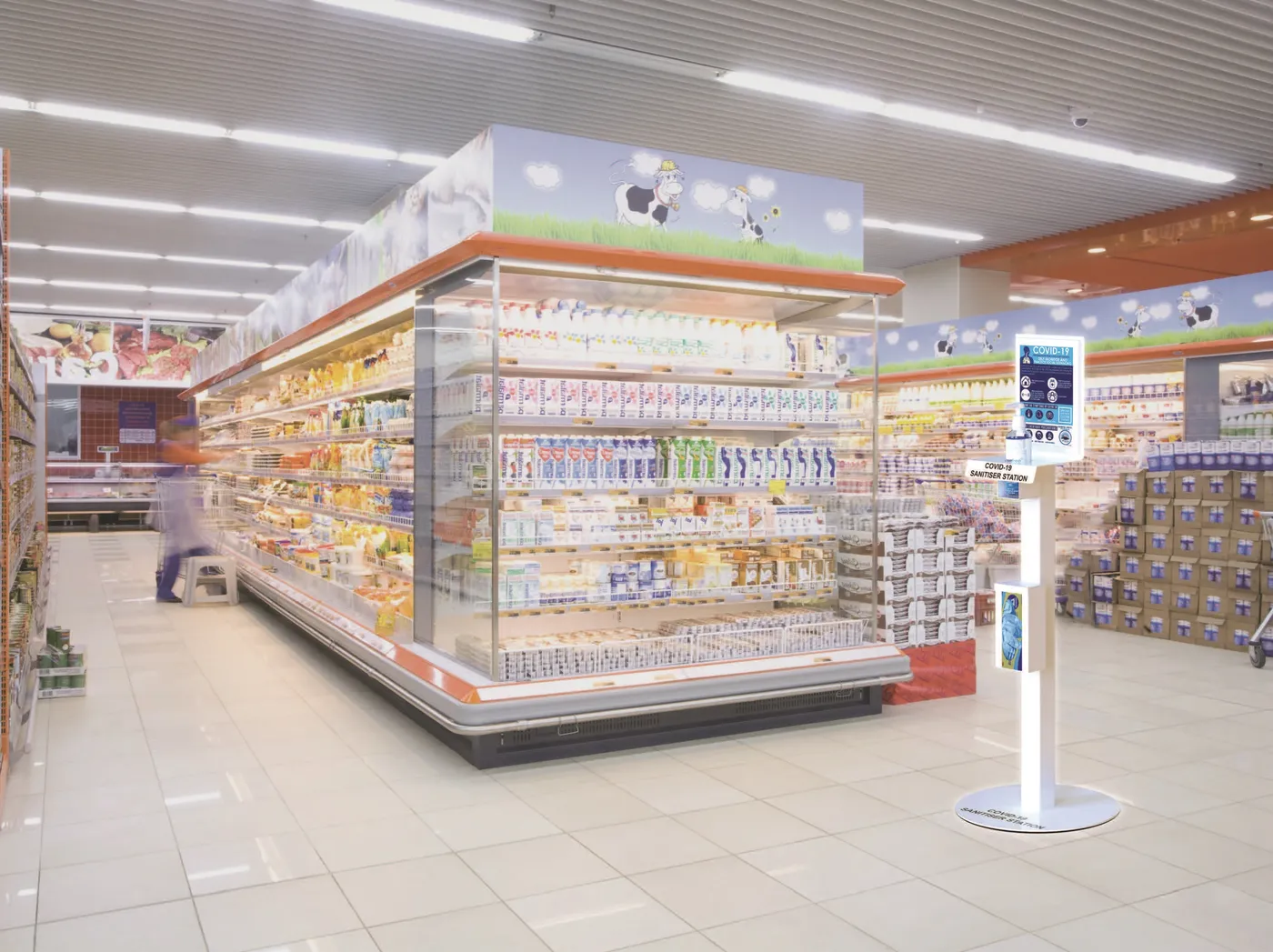 Standard sanitiser station in supermarkets