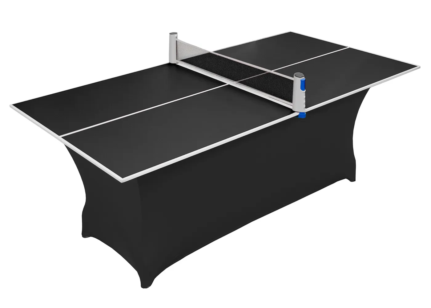 Compact black table tennis table