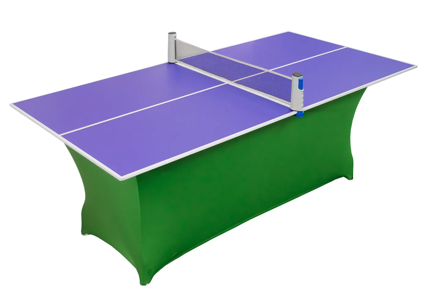 Compact blue table tennis table