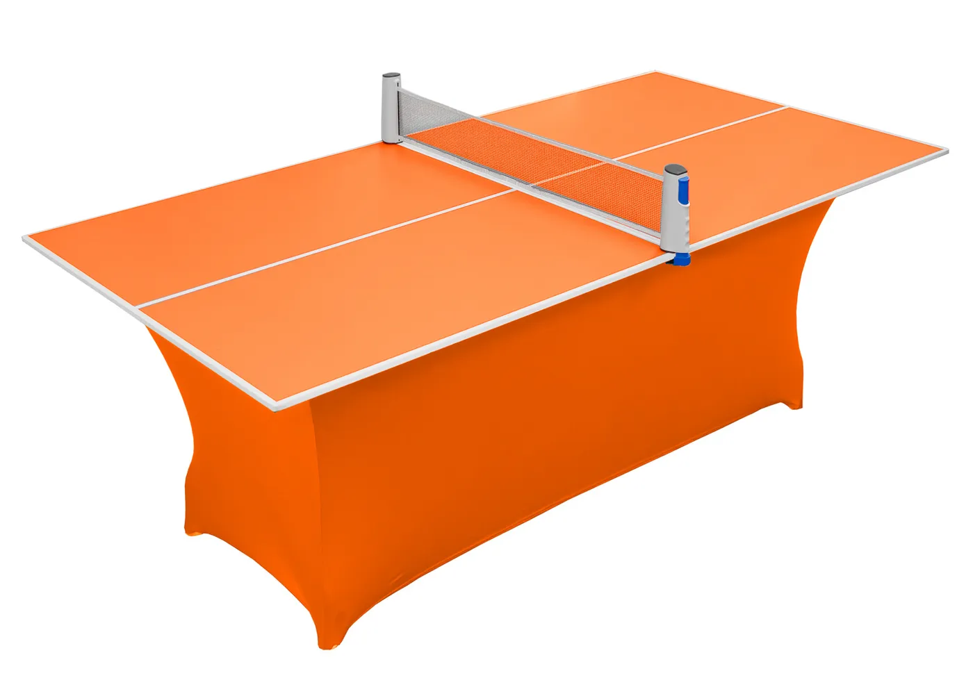 Compact orange table tennis table